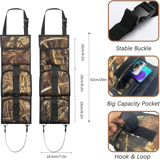 Car Seat Back Gun Rack, 2 Pack Automotive Truck Racks for Hunting Gear, Seat Back Gun Sling Holder with Storage Pockets for Truck SUV