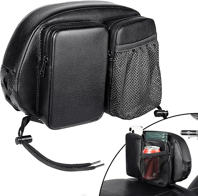 Benlari Rider Driver Backrest Bag, Driver Backrest Storage Bag, Rider Backrest Organizer Bag Fit for Harley Touring CVO Street Glide Road Glide Limited Softail Sportster Tri Glide Dyna