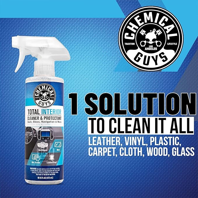 Chemical Guys Total Interior Cleaner and Protectant + Streak Free Glass & Window Cleaner, (Ammonia Free & Safe on Tinted Windows, Safe for Cars, Trucks, SUVs, Jeeps, RVs & More, (2-16 fl oz)
