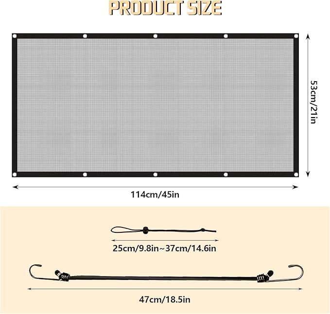 Dog Car Barrier Net,Universal Back Seat Barrier for Dogs with Adjustable Ropes & Hooks, One-Piece Mesh Divider for SUV, Pickup, Trucks, Vans