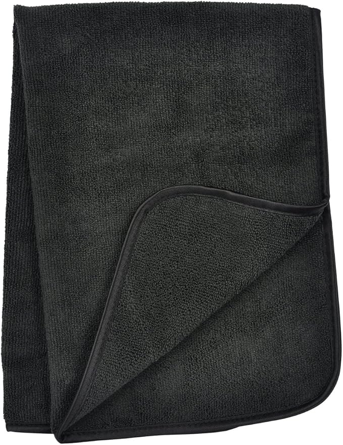 Detailer's Preference 390 GSM Premium Microfiber Towels, Ultra Soft, Lint-Free, Streak-Free, Highly Absorbent, Scratch-Free Cleaning & Drying Cloths for Auto, Home & Detailing, 16x24, 12-Pack, Black
