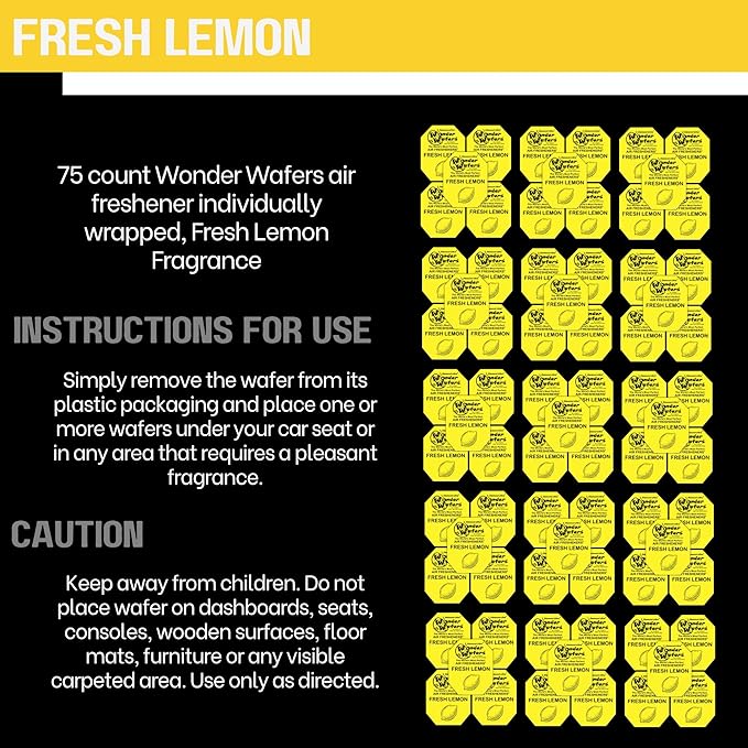 Wonder Wafers 75 count Air Fresheners Individually Wrapped, Fresh Lemon Fragrance