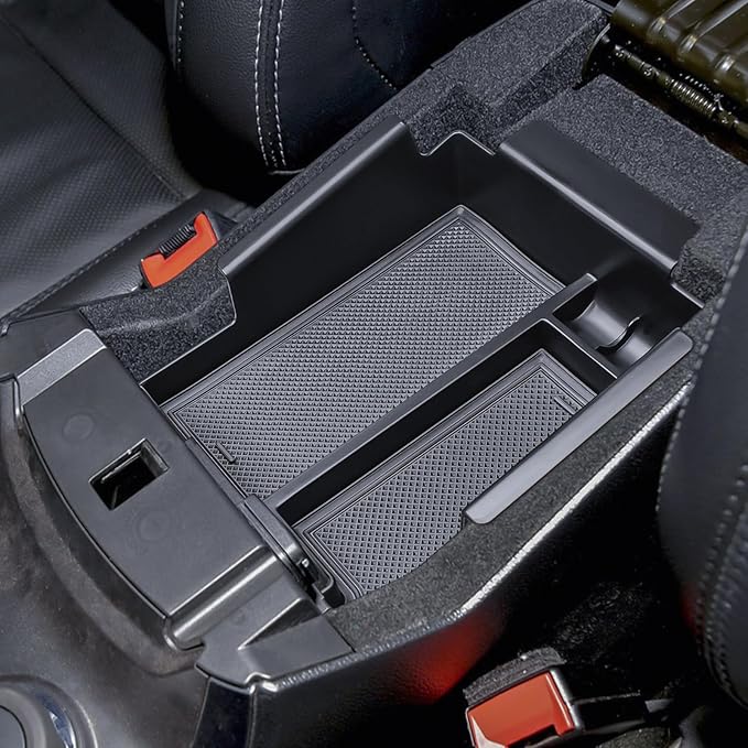 EDBETOS Center Console Organizer Compatible with Ford Explorer 2012-2016 2017 2018 2019 Accessories Armrest Storage Box Interior Pallet Secondary Insert Tray, Front Console Tray, ABS Black