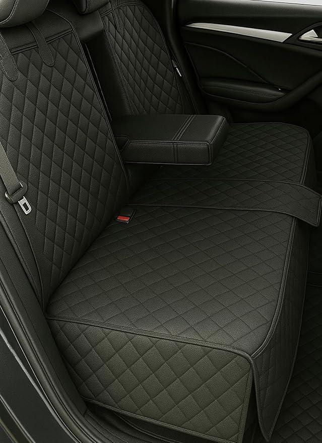 fidozen Waterproof Dog Car Seat Cover for Back Seat, Split Car Seat Covers for Dogs, Pet Backseat Cover for Dogs in Car, Nonslip Car Seat Protector, Seat Covers for Cars SUV Truck,seat Belt
