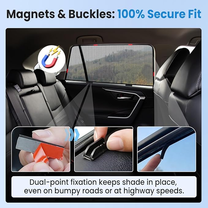 KUST Car Window Shades for 2023-2025 2026 Honda CR-V CRV Accessories, Breathable Mesh Magnetic Window Covers, Rear Back Side Window Sun Shades UV Block Privacy Protection for Baby Camping Napping 2PCS