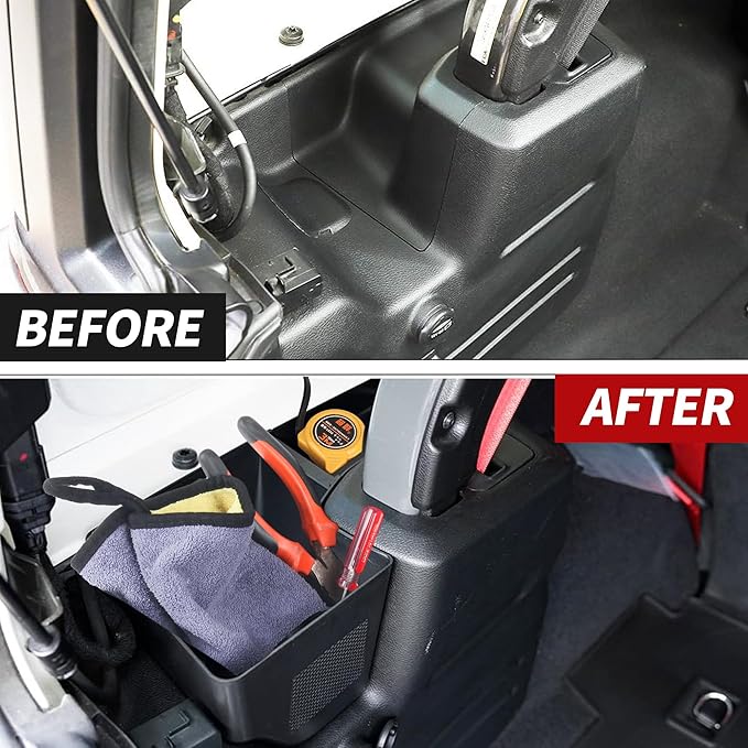 Rear Wheel Well Storage Bin Compatible with Wrangler 2018-2023 JL JLU 4 Door(Not fit 2 Door), Trunk Organizer Storage Tray Cargo Side Box Jeep Wrangler Black 2PCS(Left & Right)