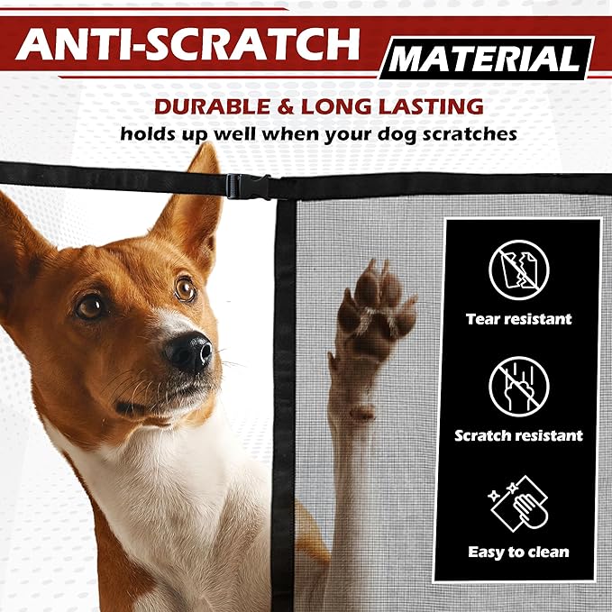 Universal Dog Car Net Barrier – Sturdy Mesh, Easy Install, Breathable Design, Easy to Clean, Flexible Bungee Cords for Adjustable Fit 23"×23" (Black)