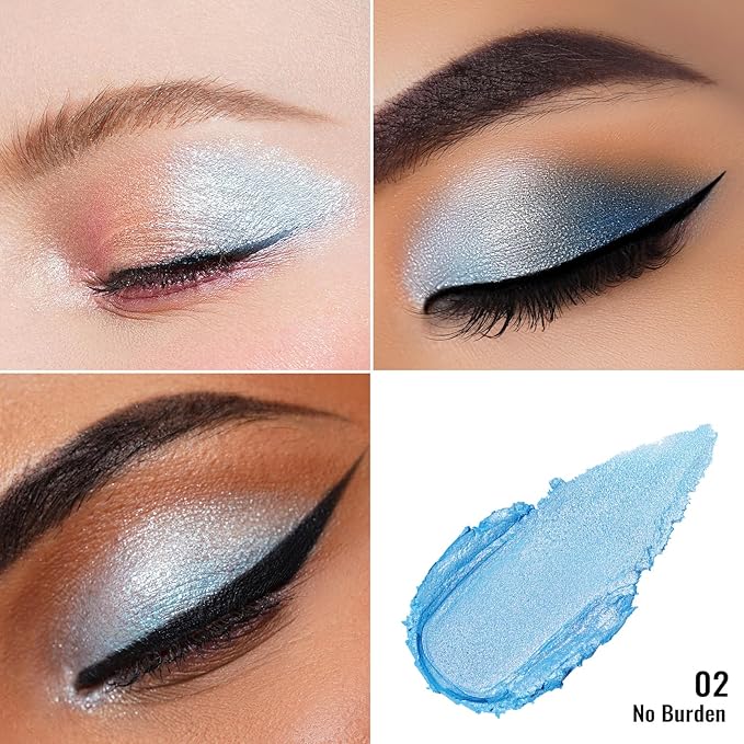 Oulac Cream Eyeshadow also for Highlighter Large Capacity Highly Pigmented Eye Shadow Waterproof &Long Lasting with Moisturizing Formula, Shimmer Glitter Eye Makeup. 6g.16+02