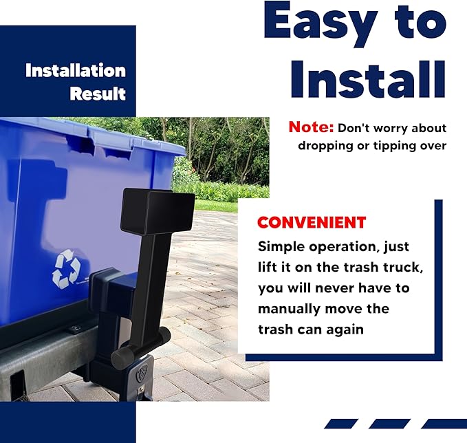 Trash Can Hauler Grabber with 2 inch Hitch Reciever, Garbage Hauling Towing Hitch Attachment on Lawnmower Three Point Hitch Fit for Lawn Mower Garden Tractors