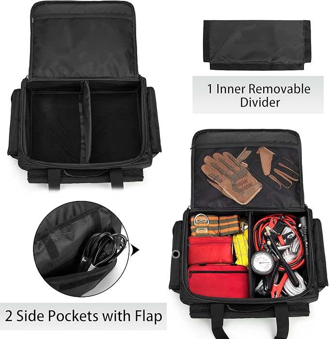 samdew Under Seat Storage Bag, Truck Organizer Backseat for SuperCrew & Crew Cab, Rear Seat Storage Case for Trucks Compatible with F150, Underseat Tool Box with Multiple Pockets, Bag Only
