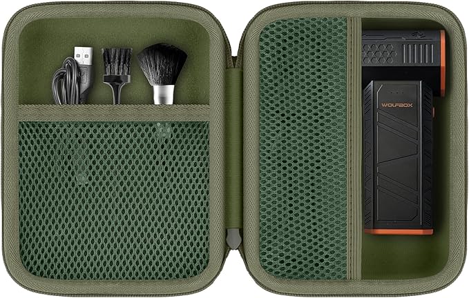 khanka Case for WOLFBOX MF100 Electric Air Duster,Hard Storage ompatible with Wolfbox MF100 MF50 Compressed Air Duster and Accessories,Case Only (Military Green)