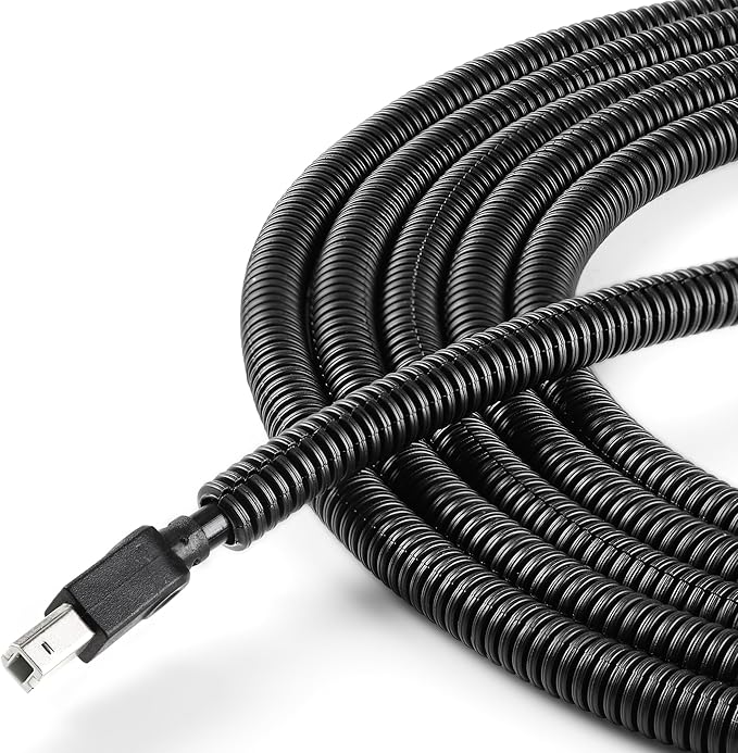 Split Wire Loom 1/4 Inch, 25FT Wire Protector Tubing for Cords, Black Flexible Wire Conduit Cover, Cord Protectors from Pets No Chew Electric Wire Cover