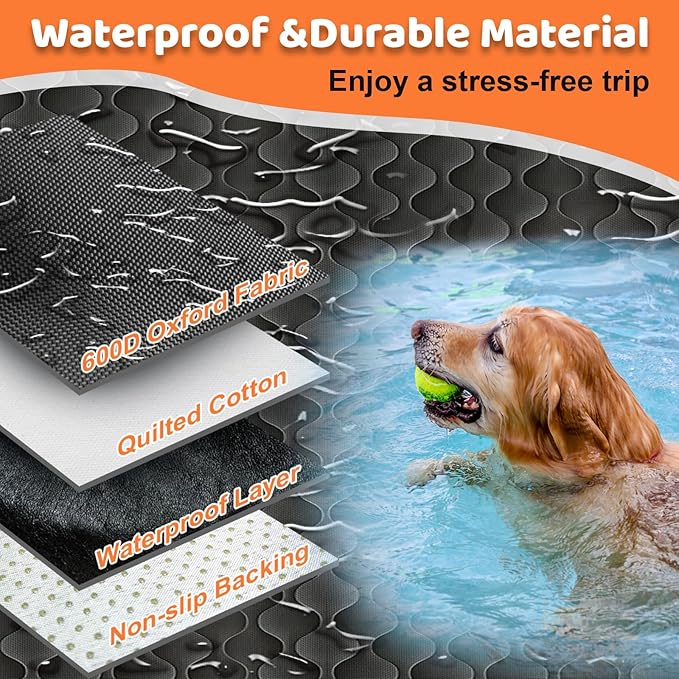 URPOWER Dog Car Seat Cover for Back Seat - Waterproof Car Seat Protector for Child Carseat & Pets, Nonslip Car Seat Covers for Full Size SUVs & Trucks