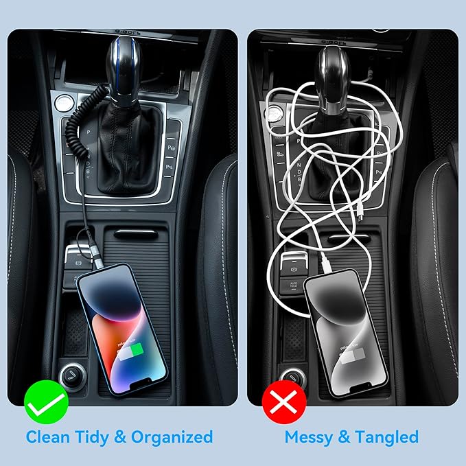 Coiled Lightning Cable [2Pack 4FT] 4 in 1 Multi Charging Cable 60W Fast Charging Retractable Charger Cord for iPhone 17/16/15/14/13/12/11 Pro Max/XS MAX/XR/XS/X/8/7/6 Plus/iPad/AirPods/MacBook/CarPlay