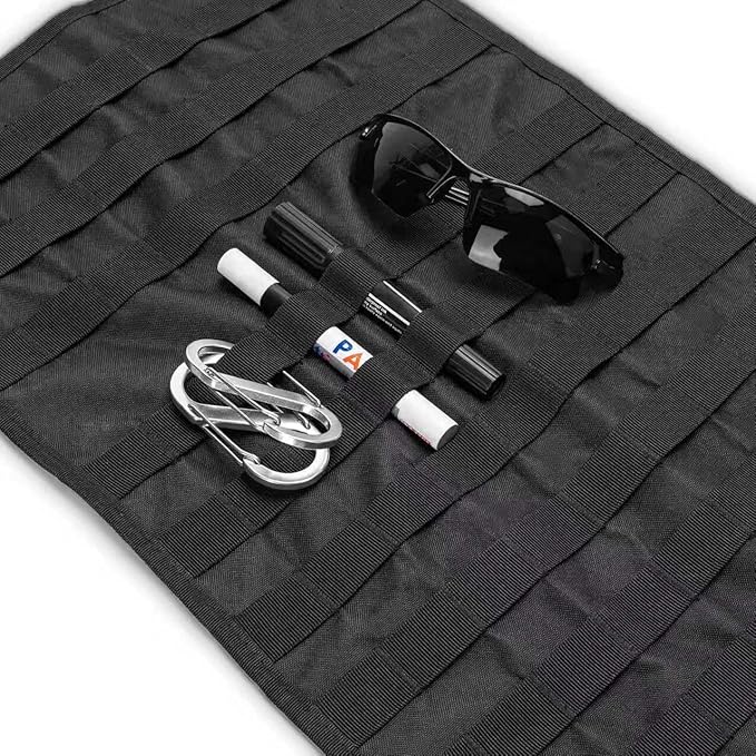 Car Organizer Back Seat, Tactical Seat Back Organizer with 5 Detachable MOLLE Pouches, Universal MOLLE Car Accessories for Vehicle Car Truck SUV