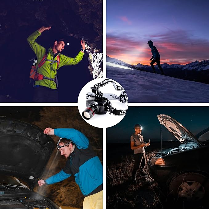 LIANXIN Car Roadside Emergency Kit, with Jumper Cables Automotive Kit,Car Safety Roadside Assistance Kit Headlamp,Tow Straps, Multi-Function Blades, Rainwear, Gloves.Blue