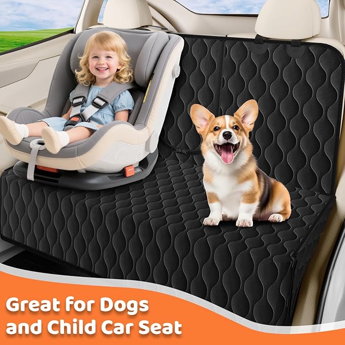 URPOWER Dog Car Seat Cover for Back Seat - Waterproof Car Seat Protector for Child Carseat & Pets, Nonslip Car Seat Covers for Full Size SUVs & Trucks