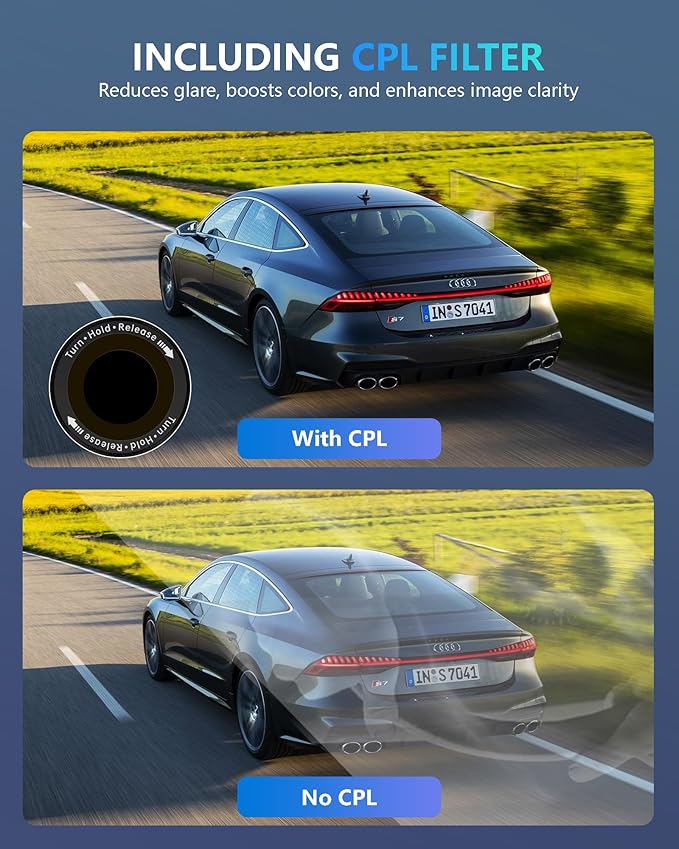Dash Cam 4 Channel Front and Rear Inside, 360° Car Camera 4K UHD, Dash Camera for Cars Built-in Wi-Fi GPS, Dashcam Free 64GB Card, Voice Control, CPL Filter, WDR Night Vision, 24H Parking Mode(V8PLUS)