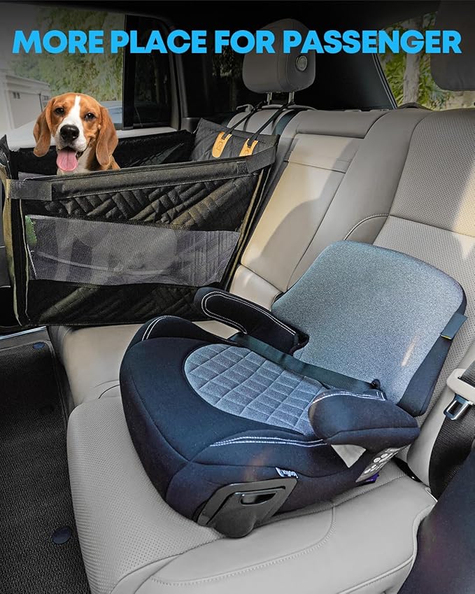 Kohree Dog Car Seat Cover for Small Dogs, Hard Bottom Dog Car Seat Cover for Back Seat with Pipe Waterproof 600D Car Hammock for Dogs Pet Back Seat Extender for Cars SUV Truck-S