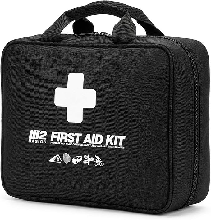 M2 BASICS Premium 300 Piece Professional First Aid Kit, 40 Unique Items, Durable Carry Bag for Home, Car, Business, Travel & Vehicle