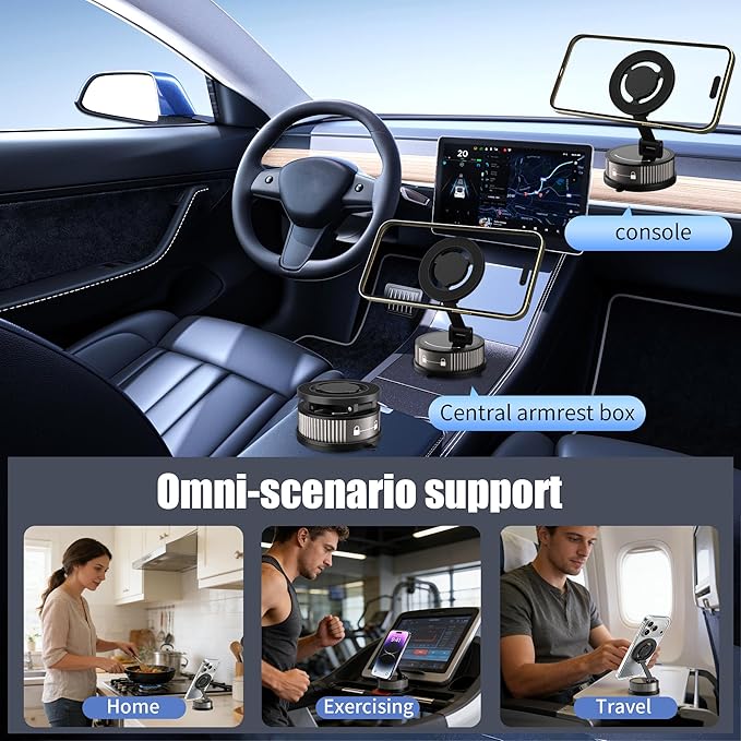 2-in-1 Magnetic Car Phone Holder with Fragrance Diffuser [95LBS Strongest Suction] 360° Rotatable Universal Mobile Mount for MagSafe iPhone 17/16/15/14/13/12 & More