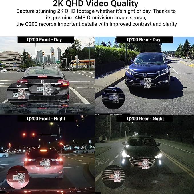 THINKWARE Q200 2K 1440P QHD Dash Cam for Cars, WiFi, WDR, Speed Red Light Cam Alerts, ADAS, 256GB Max, Parking Monitor, Super Night Vision (Free 32GB, 12V Cigar, Hardwiring Cable) (1CH Front)