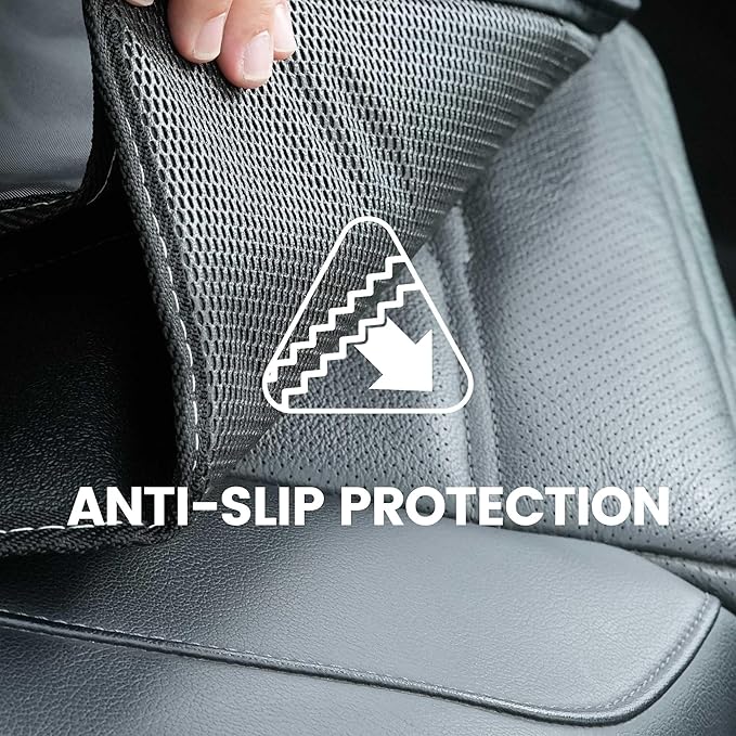 PIDO Car Seat Protector for Child Car Seat, 2 Pack Carseat Protector with Thick Padding and Storage Pockets, Waterproof Protection Cover Mat for Vehicle Leather Upholstery