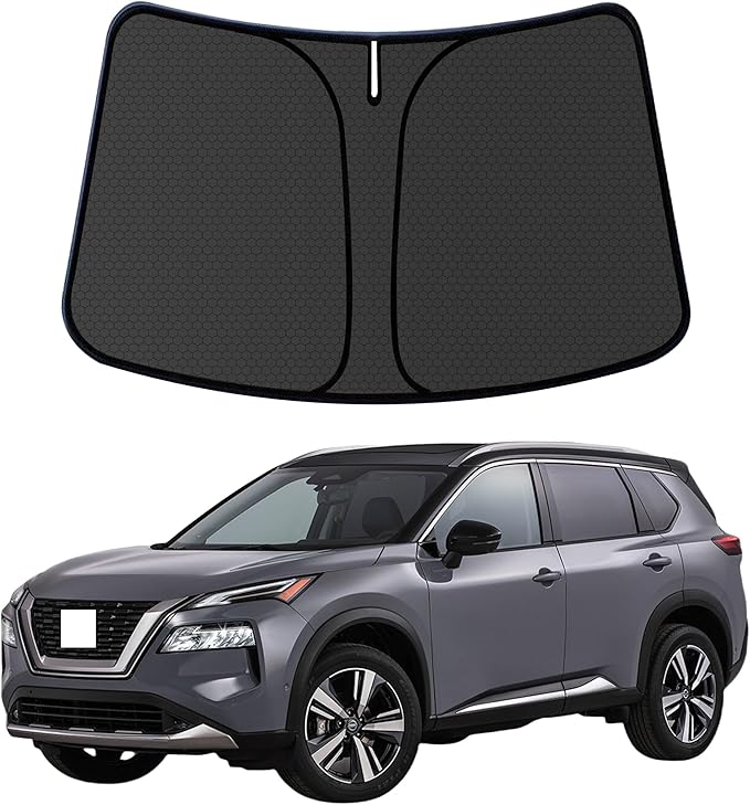 Rogue Customized Windshield Sun Shade for 2021 2022 2023 2024 2025 Rogue Front Window Sunshade Visor Protector Foldable Blocks UV Rays Keep Car Cooler Accessories
