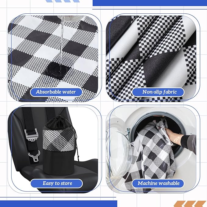 Hahafelt Car Seat Towel Covers with Storage Bag 63 x 32 Inch Athletic Running Towel Seat Sweat Washable Non Slip Cover Gift for Car Outdoor Sport Activities