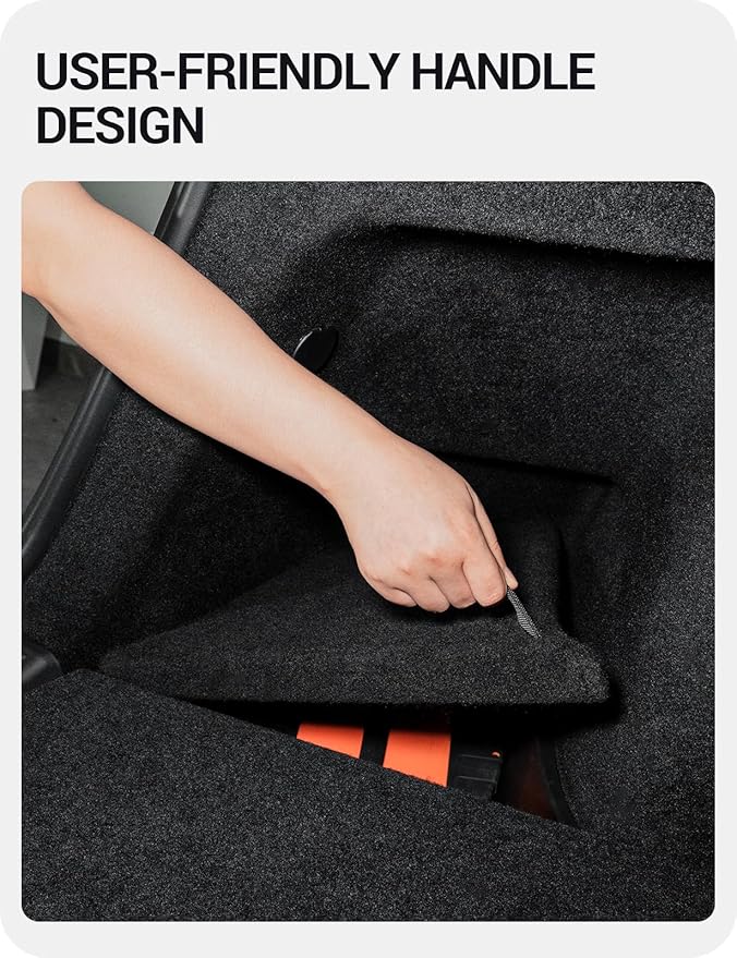 BASENOR 2025 2026 Tesla Model Y Trunk Storage Bins, (Proprietary Design) Trunk Organizer with Carpeted Lid, Rear Trunk Side Storage Box for Model Y Juniper Interior Accessories