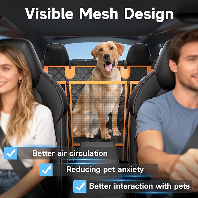 Dog Car Seat Cover for Back Seat, Hard Bottom Car Seat Cover for Dogs with Door Protectors for Traveling and Camping with Pets, Waterproof and Scratch-Resistant, Suitable for Cars