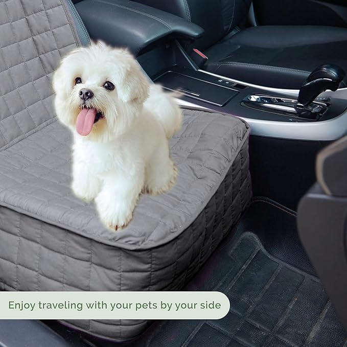 Elegant Comfort Premium Pet Car Seat Cover for Front Seat, Luxury Microfiber Car Seat Protector, Heavy Duty and Durable, Non-Slip and Waterproof Car Seat Cover for Trucks, Cars, and SUVs, Gray