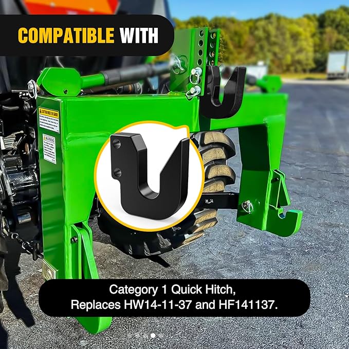 Nilight Quick Hitch Top Hook for Cat 1 Fit for Harbor Freight Tow Hook Up 3 Point Quick Attach Category Black Powder Coated Replaces HW14-11-37 and HF141137