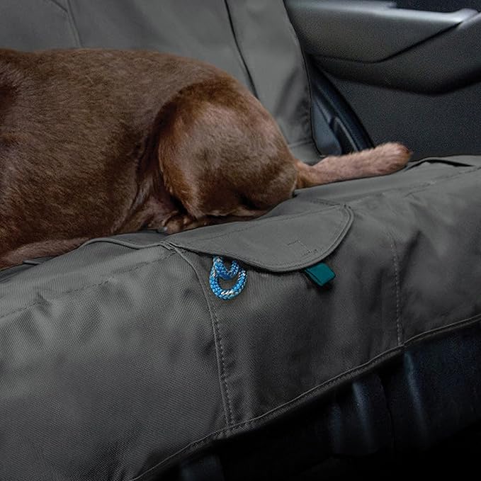 Kurgo Wander Bench Seat Cover, Dog Car Seat Protector, Waterproof & Stain-Resistant, Secure Fit, Charcoal Grey