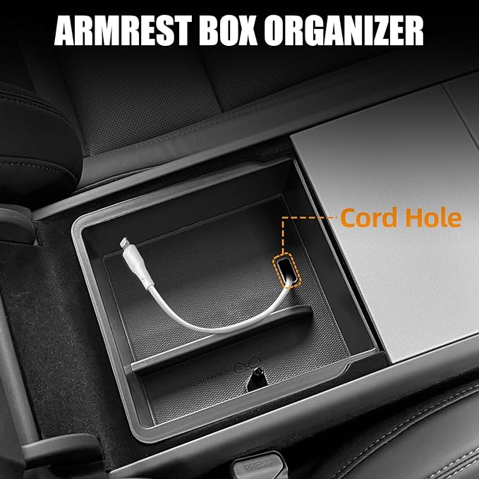 4 Pcs Center Console Organizer Trays Divided Storage Double Layer Space for New Tesla Model Y Juniper Accessories 2025 2026 Center Console and Armrest Storage Box