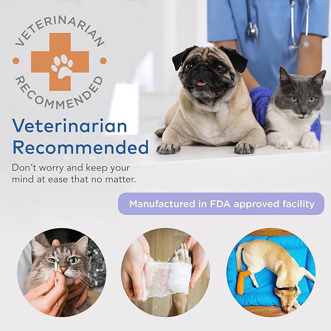 ARCA PET Cat & Dog First Aid Kit for Car - Pet Emergency Kit for Home Office Travel – Dog Camping Essentials with Digital Thermometer, Muzzle & Mini First Aid Pouch