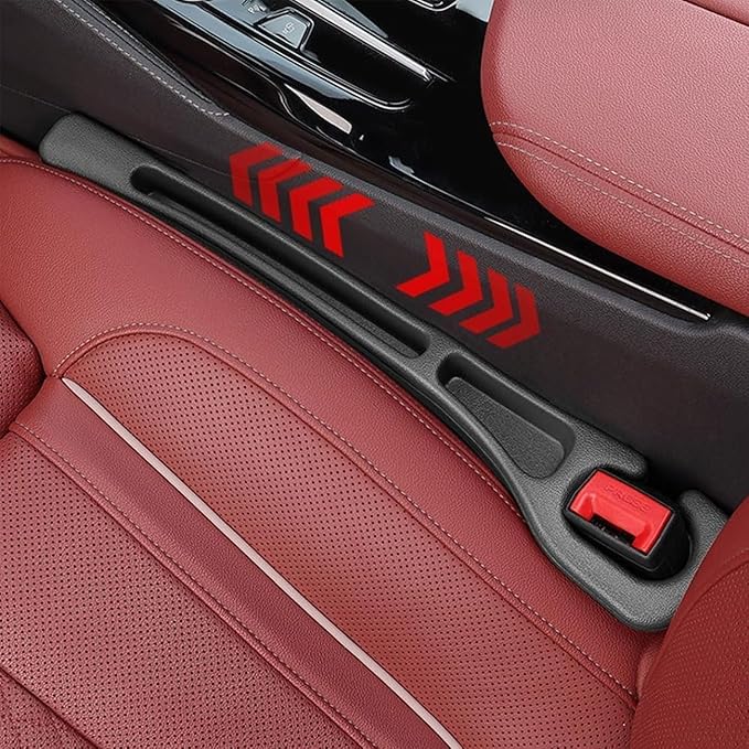 2 PCS Car Seat Gap Filler for BMW X1 X3 X5, Seat Gap Plug with Storage Slot Console Organizer to Stop Items Falling Between Seats Plug Play,B/Red