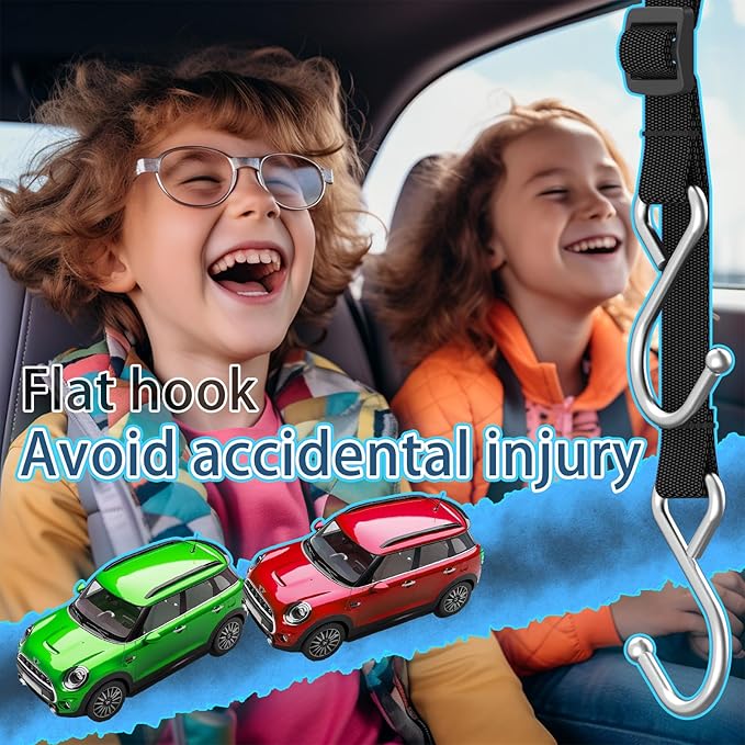 Purse Hook/Holder for Car, Car Seat Hooks for Headrest, Car Bag Hooks, Headrest Hooks for Car, 2 S-Shaped Heavy-Duty Metal Hooks, Safe and Anti Robbery, 2 Packs.