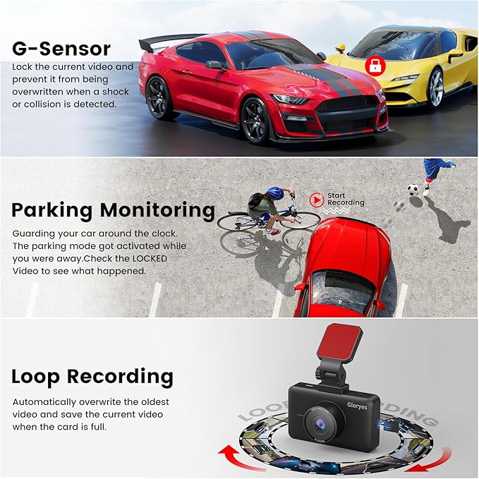 2025 4K Dash Cam Pro Car Camera - Dash Cam Front and Rear,4K/3840 True Dash Camera for Cars,Dash Cams 3.0'' IPS Screen,IR Night Vision,24H Parking,Loop Recording,Free 32G SD Card,Support 512GB