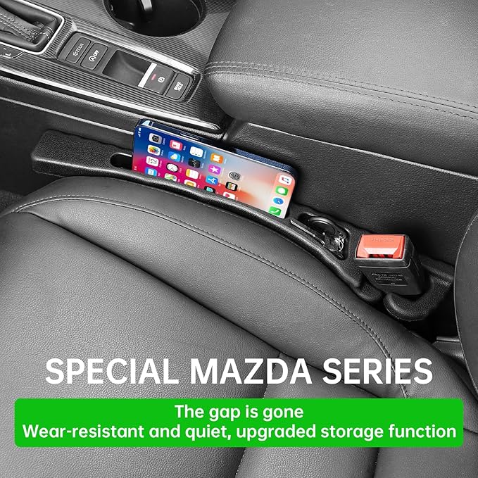 Car Seat Gap Filler Storage Bag for Mazda 2024 2025 CX5 CX-5 CX30 CX-30 CX50 CX-50 2013-2023 CX9 CX-9 CX3 CX7 CX-7 Truck Console Accessories Side Plug Strip Prevent Phone Keys from Falling