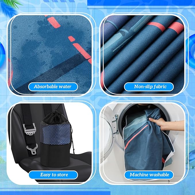 Hahafelt 2 Pack Car Seat Towel Covers with Storage Bag 63 x 32 Inch Athletic Running Towel Seat Sweat Washable Non Slip Cover Gift for Car Outdoor Sport Activities (Los Angeles Street Scene)