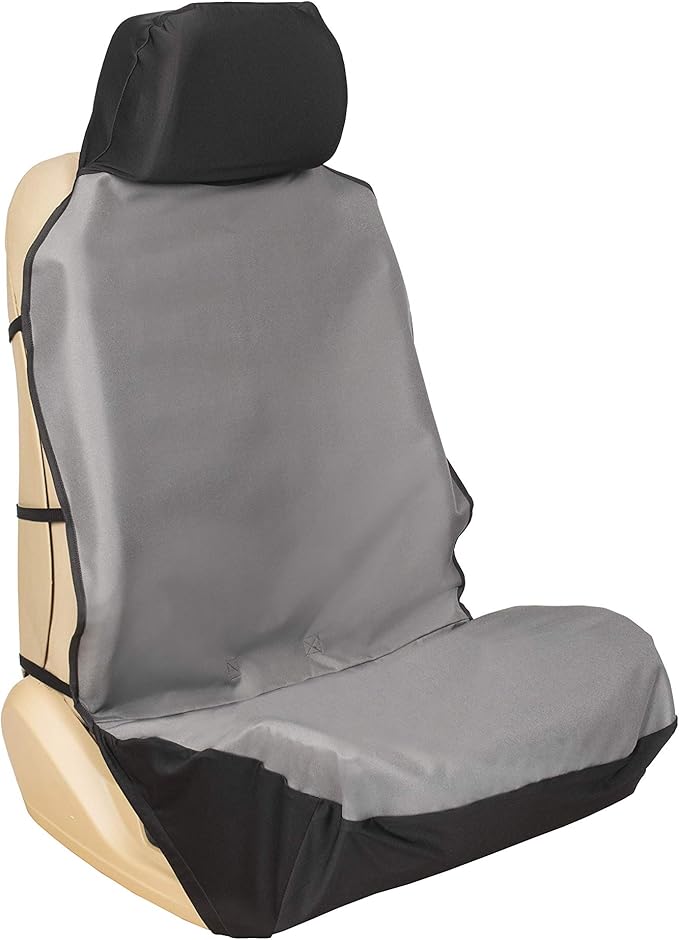 PetSafe Happy Ride Waterproof Bucket Seat Cover for Dogs and Pets - Fits Cars, Trucks and SUVs - Waterproof Area Protection - Grey