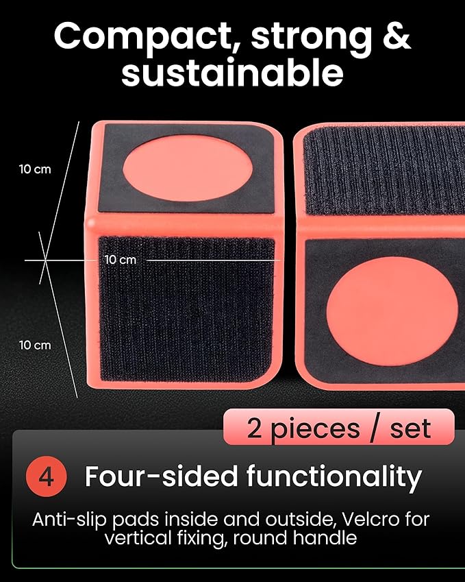 rati Nook Trunk Organizer Blocks for Cars and SUVs, Adjustable Cargo Dividers with Dual Grip Pads, Works on Carpeted and Plastic Trunks, Set of 2 Modular Stabilizers (Red)