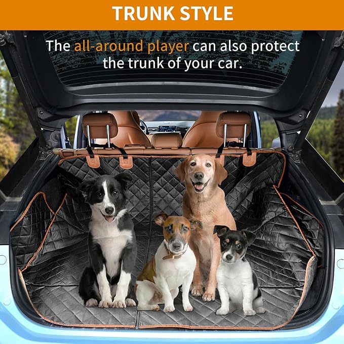 IVY&LANE Dog Car Seat Cover for Back Seat,Conversible 2-in-1 Waterproof Front Seat Cover,Heavy-Duty & Scratchproof Car Seat Protector Cover for SUVs,Trucks and Sedans,Large