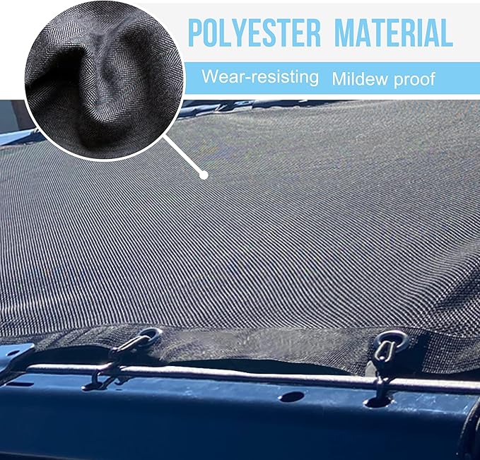sukemichi Sunshade for Ford Bronco, Full Length Mesh Sun Shade Bikini Top Cover for Ford Bronco Accessories 2021 2022 2023 2024 2025 2026 4 Door - Blocks UV, Wind, Noise, (Black)