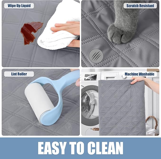 Smiry Waterproof Dog Bed Cover Pet Blanket, Soft Washable Dog Blanket for Furniture Bed Couch Sofa Reversible, Checkered (40"x80", Grey/Dark Grey)