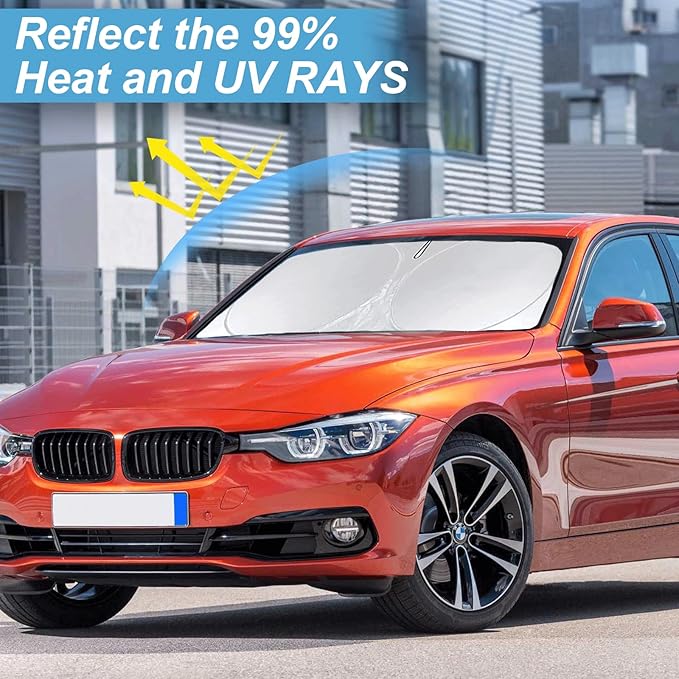 for 3 Series Windshield Sun Shade Sunshade Fits BMW 2013-2018 3 Series/ F30/ F31/ F80/ M3 for BMW 328i 335i 320i 330i 325i Windshield Cover Window Shield Protector Sun Visor Car Accessories