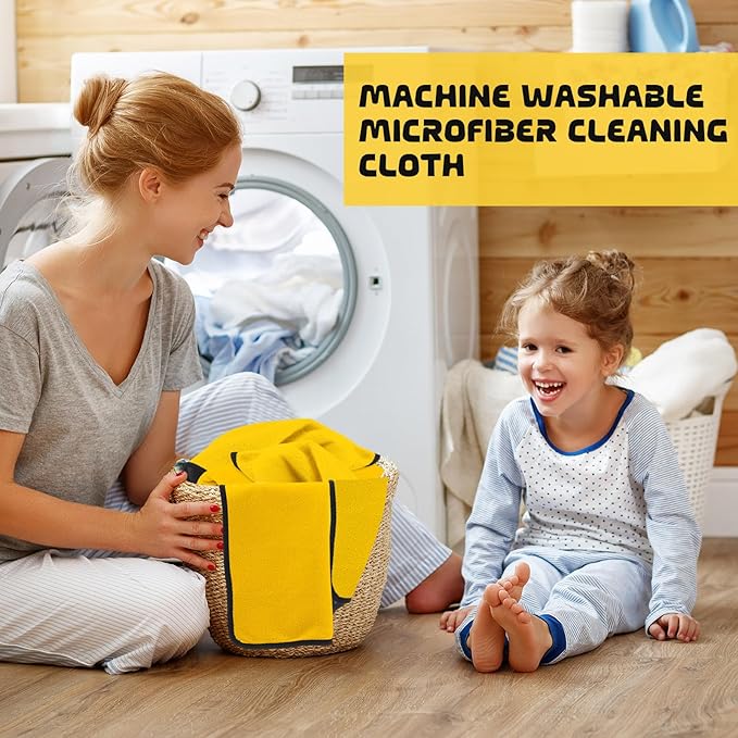Tallew 60 Pcs Microfiber Towels:16"x16" Microfiber Drying Towels Bulk Micro Fiber Car Cleaning Cloth for Cars Drying Washing Polishing Office Windows Cleaning Household Supplies (Yellow)