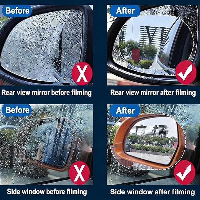 Automotive Oil Film Cleaning Brush,Reusable Car Clear Vision Glass Cleaner for Car Windows,Upgraded Anti-Rain Fog Windshield Glass Oil Film Remover,Glass Cleaning Board Improves Visibility,2PCS