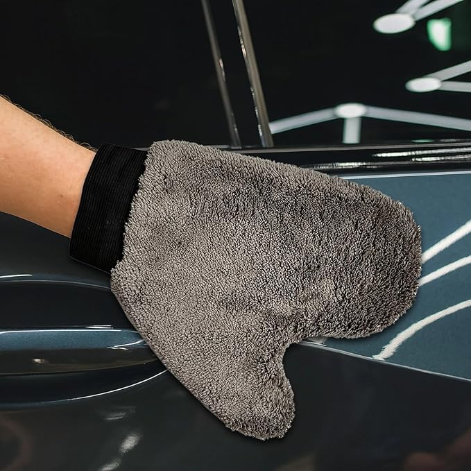 6 Pcs Car Wash Glove, Soft Lint-Free Microfiber Wash Tool, Coral Fleece Cleaning Mitt Auto Detailing, Scratch-Free Home Kitchen Bathroom Multipurpose Cleaning, Plant Dusting Gloves